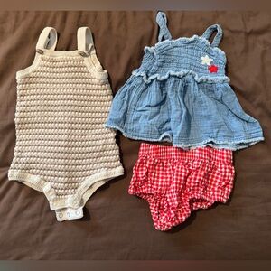 Carter's Cream, Blue, and Red Kids Matching Set